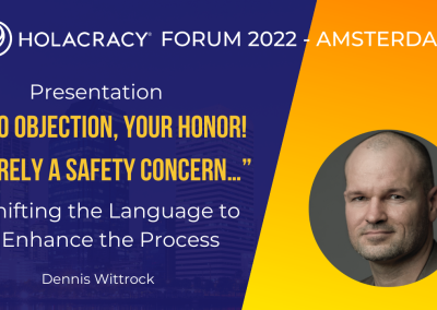 Präsentation auf dem Holacracy Forum 2022 in Amsterdam